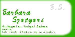 barbara szotyori business card